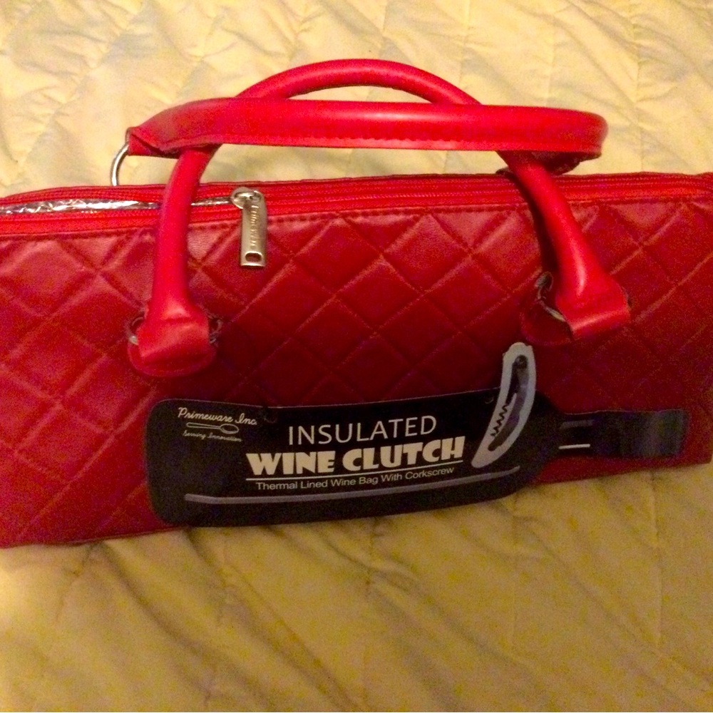 Red Insulated Wine Clutch, New, great even for a gift or yourself.
